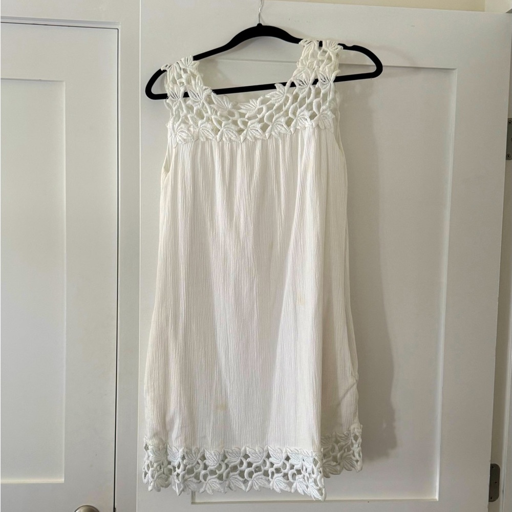 Vintage White Lace Trim Dress